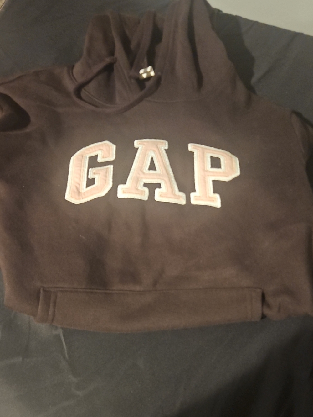 GAP Chocolate Brown Pullover Hoodie with Embroidered Logo